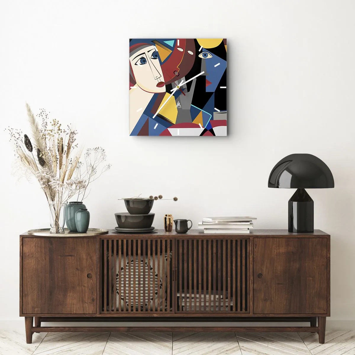 Horloge murale - Pendule murale - Une conversation entre cubistes - 30x30 cm