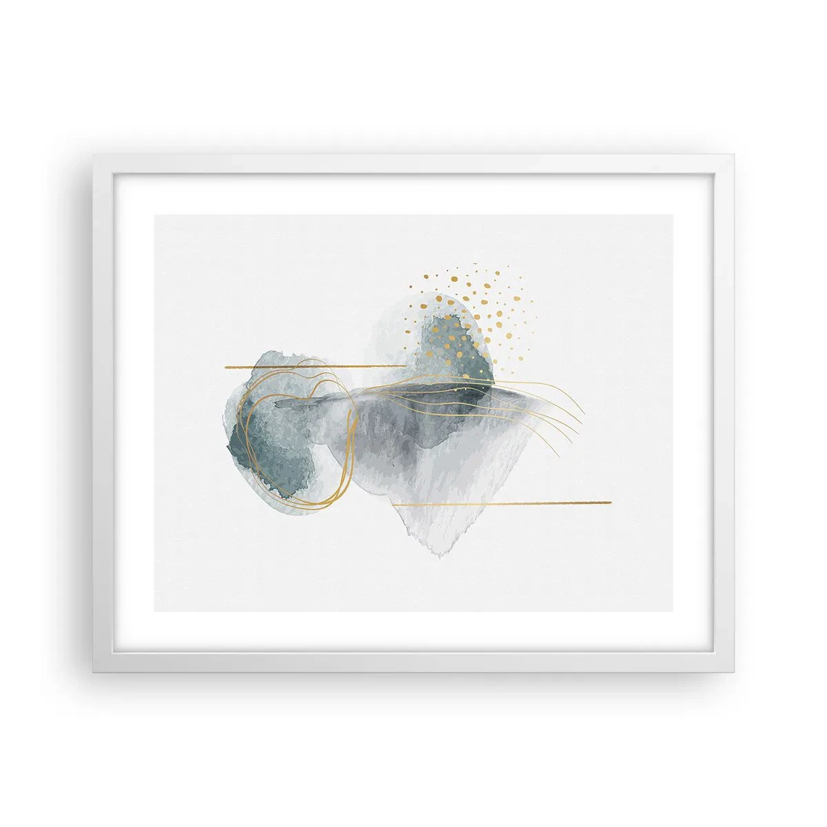 Affiche dans un cadre blanc - Poster - À propos de la relation entre le gris et l'or - 50x40 cm