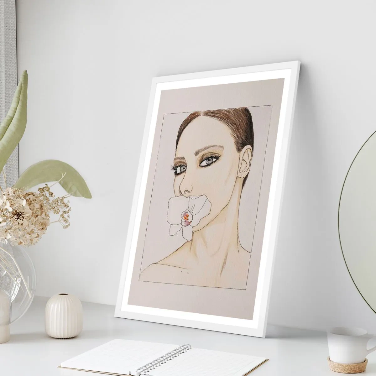 Affiche dans un cadre blanc - Poster - Symbole de l'élégance et de la beauté - 70x100 cm