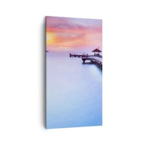 Impression sur toile - Image sur toile - Une mer de calme jusqu'à l'horizon - 45x80 cm