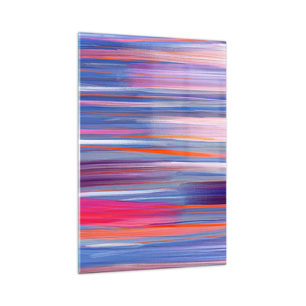 Impression sur verre - Image sur verre - Lignes verticales abstraites dans des tons de bleu et de rose - 70x100cm - Ascension - Décoration murale moderne pour le salon et la chambre ARTTOR
