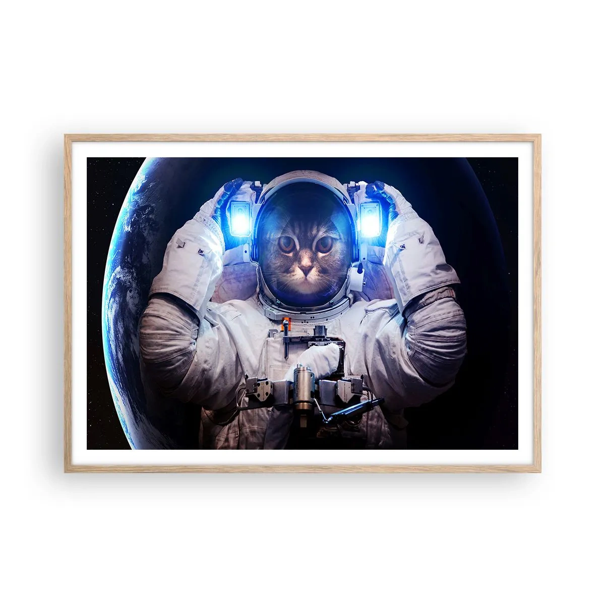 Affiche dans un chêne clair - Poster - Houston, vous avez un problème - 100x70 cm