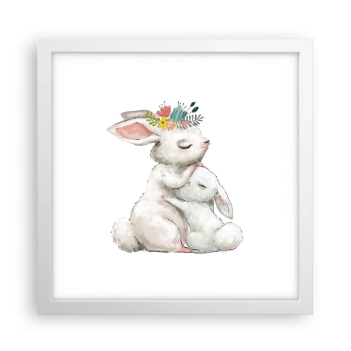 Affiche dans un cadre blanc - Poster - Maman irremplaçable - 30x30 cm