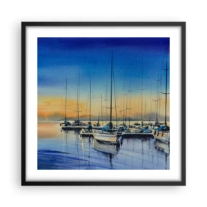 Affiche dans un cadre noir - Poster - Fin d'une belle journée - 50x50 cm