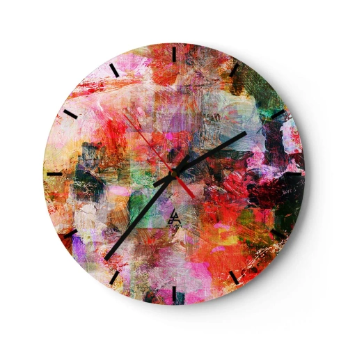 Horloge murale - Pendule murale - Un voyage à travers les roses - 40x40 cm