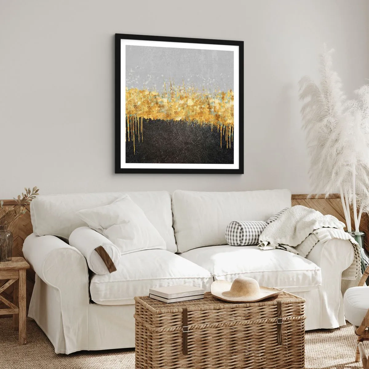 Affiche dans un cadre noir - Poster - Vers l'intérieur et vers le haut - 50x50 cm