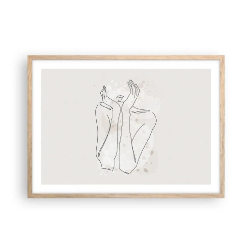 Affiche dans un chêne clair - Poster - Instant de rêve - 70x50 cm