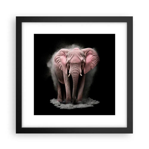 Affiche dans un cadre noir - Poster - Ne pensez pas à un éléphant rose ! - 30x30 cm