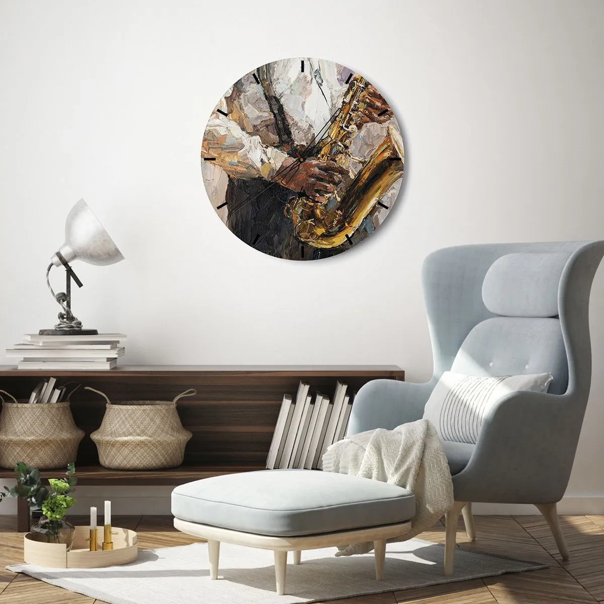 Horloge murale - Pendule murale - C'est l'heure du solo - 30x30 cm