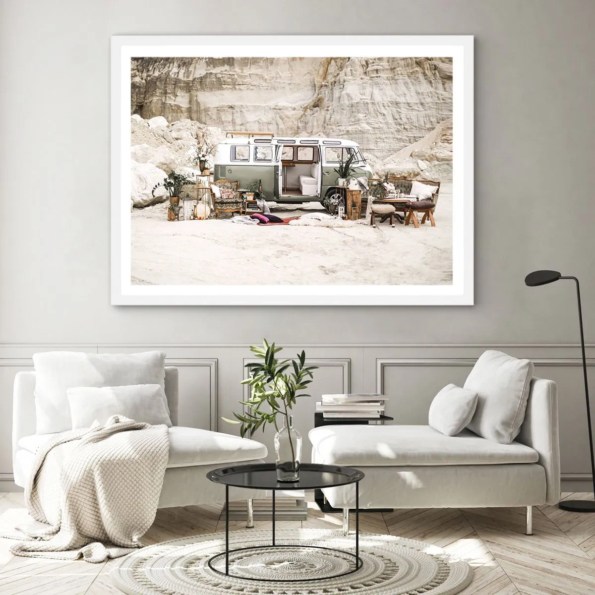 Affiche dans un cadre blanc - Poster - Il est temps de commencer le voyage - 91x61 cm