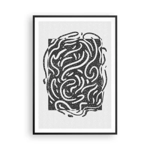 Affiche dans un cadre noir - Poster - Abstraction : la danse de la joie - 70x100 cm