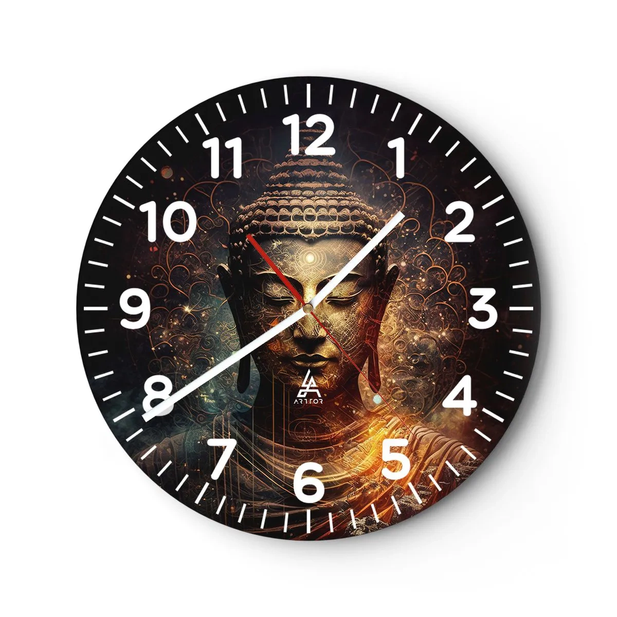 Horloge murale - Pendule murale - Équilibre spirituel - 30x30 cm