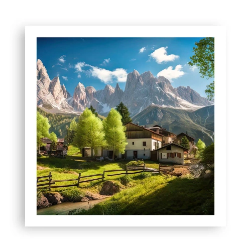 Affiche - Poster - Idylle alpine - 60x60 cm