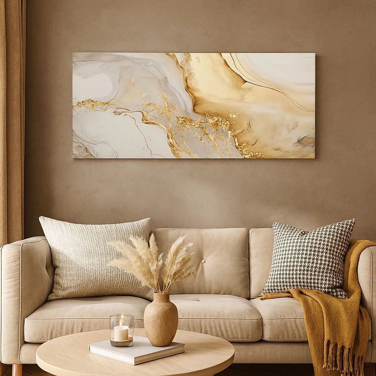 Impression sur toile - Image sur toile - Abstraction : beauté et bonté - 100x40 cm