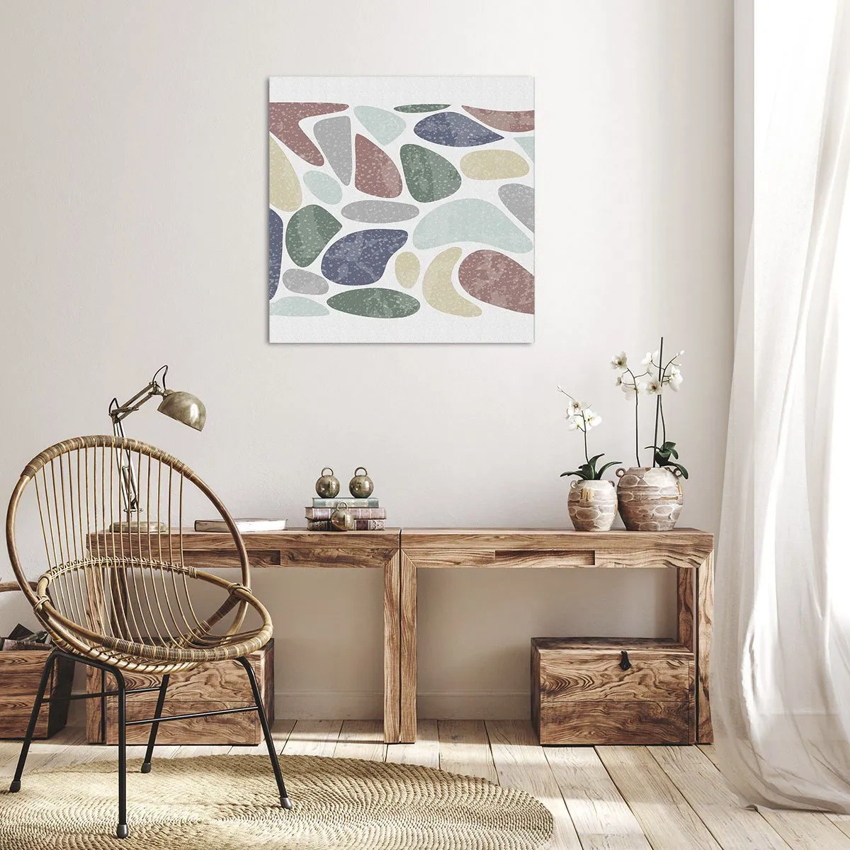 Impression sur toile - Image sur toile - Une mosaïque de couleurs poudrées - 40x40 cm