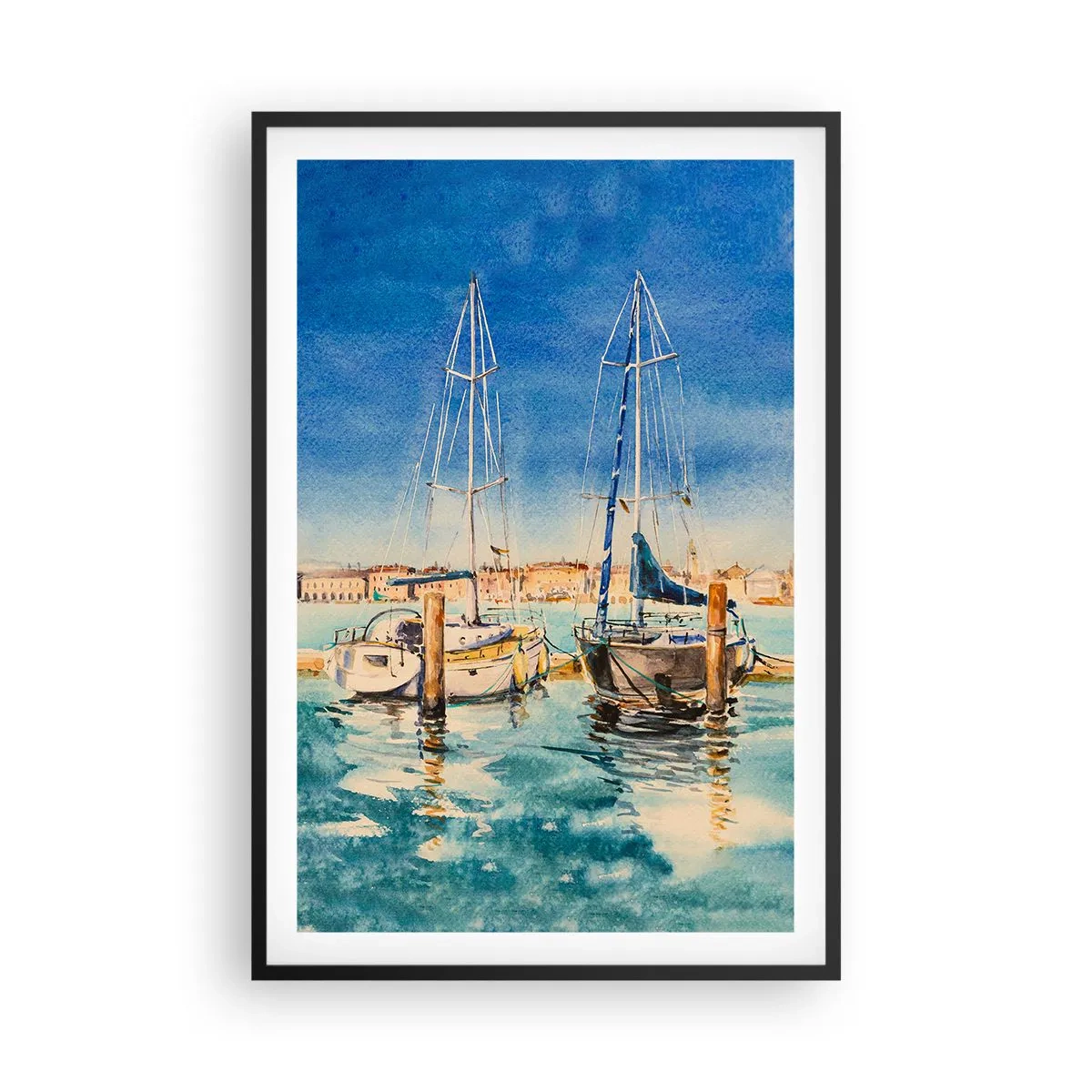 Affiche dans un cadre noir - Poster - Lagune ensoleillée - 61x91 cm