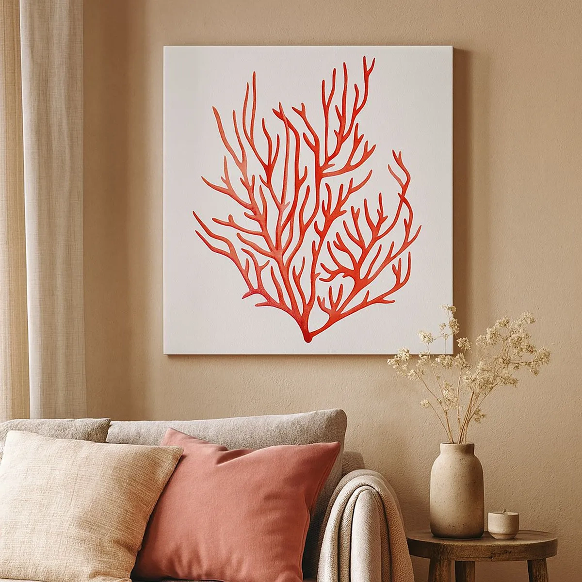 Impression sur toile - Image sur toile - Filigrane de corail - 30x30 cm