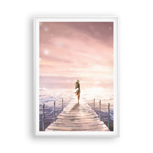 Affiche dans un cadre blanc - Poster - A la lumière d'un rêve - 70x100 cm