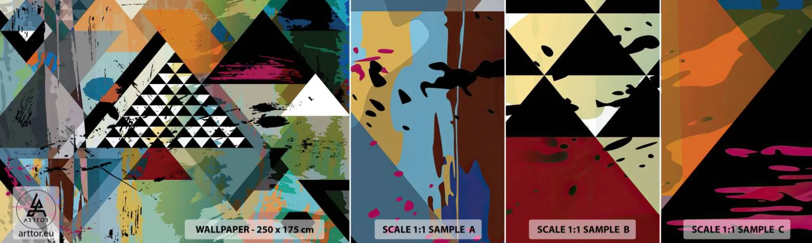 Échantillon de Papier Peint Autocollant Deluxe Sticker - Comme c'est facile - Abstraction, Morceau, Graphique - 100x30 cm