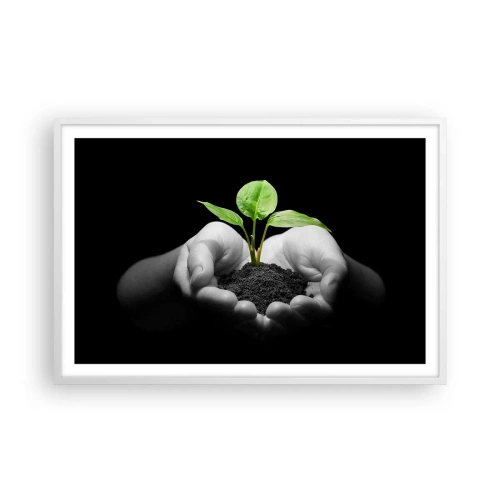 Affiche dans un cadre blanc - Poster - J'aime la nature, je la protège - 91x61 cm