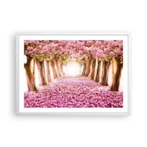 Affiche dans un cadre blanc - Poster - La route du paradis - 70x50 cm