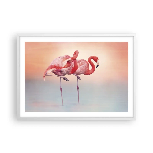 Affiche dans un cadre blanc - Poster - Dans les couleurs du soleil couchant - 70x50 cm