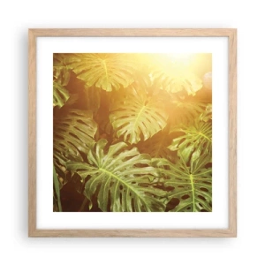Affiche dans un chêne clair - Poster - Se fondre dans la verdure - 40x40 cm
