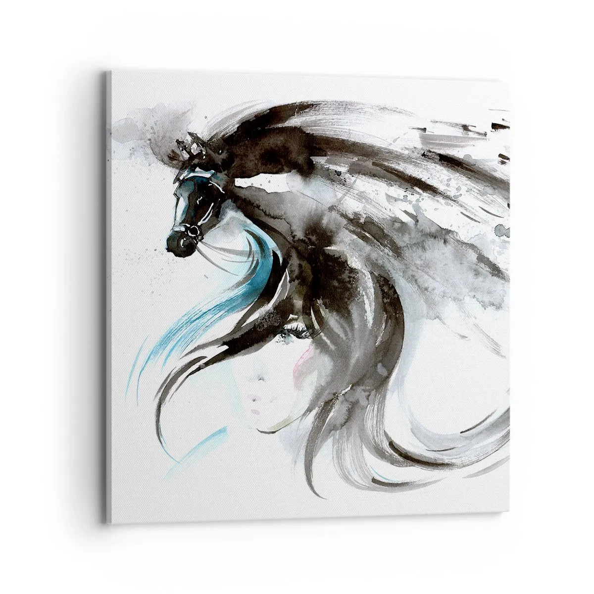 Impression sur toile - Image sur toile - Galop du prince noir - 70x70 cm