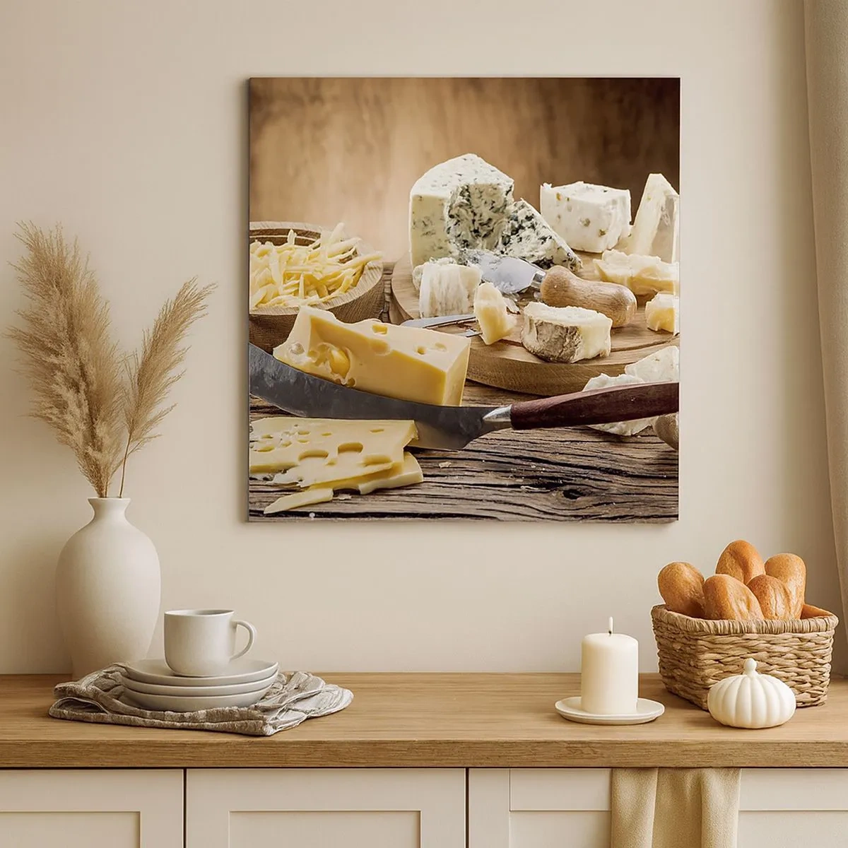 Impression sur toile - Image sur toile - Sourire au fromage - 30x30 cm