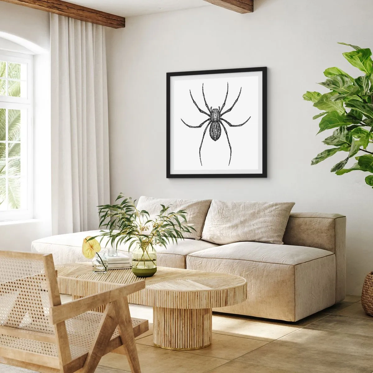 Affiche dans un cadre noir - Poster - Une précision troublante - 60x60 cm