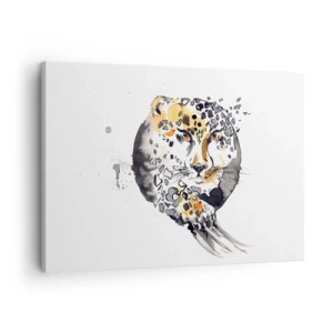 Impression sur toile - Image sur toile - Aquarelle artistique avec un motif de guépard - 70x50cm - Drapieżna uroda - Décoration murale moderne pour le salon et la chambre ARTTOR