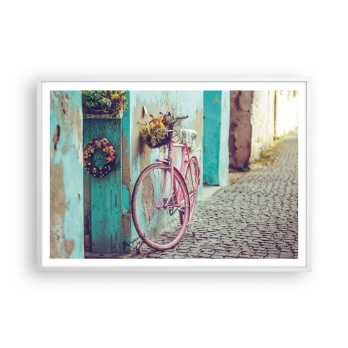 Affiche dans un cadre blanc - Poster - Je reviens tout de suite - 100x70 cm