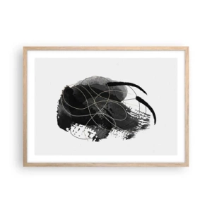 Affiche dans un chêne clair - Poster - Fait de noir - 70x50 cm