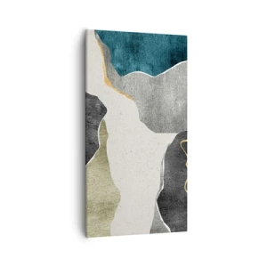 Impression sur toile - Image sur toile - Composition mosaïque avec un fil d'or - 55x100 cm