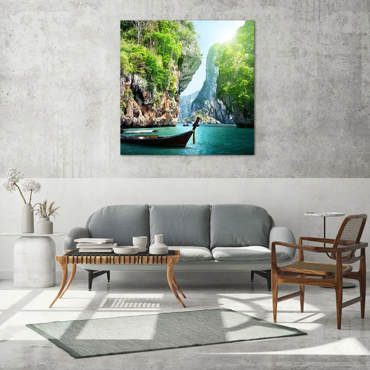 Impression sur verre - Image sur verre - Une invitation à un voyage exotique - 60x60 cm