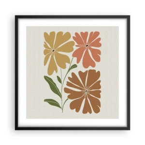 Affiche dans un cadre noir - Poster - Nature et géométrie - 50x50 cm