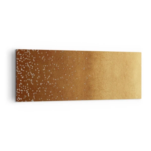 Impression sur toile - Image sur toile - Un dégradé doré avec des reflets et des embellissements subtils - 140x50cm - Origine du monde - Décoration murale moderne pour le salon et la chambre ARTTOR