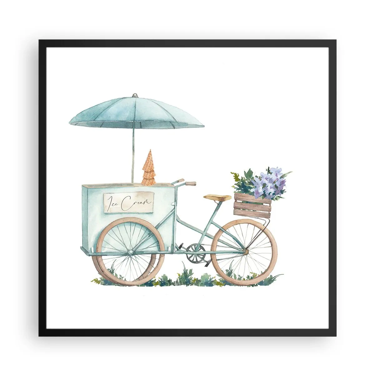 Affiche dans un cadre noir - Poster - Doux souvenir d'été - 60x60 cm