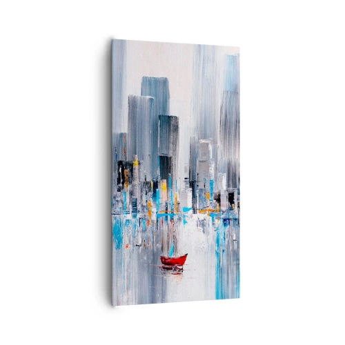 Impression sur toile - Image sur toile - Une métropole au bord de la baie - 65x120 cm