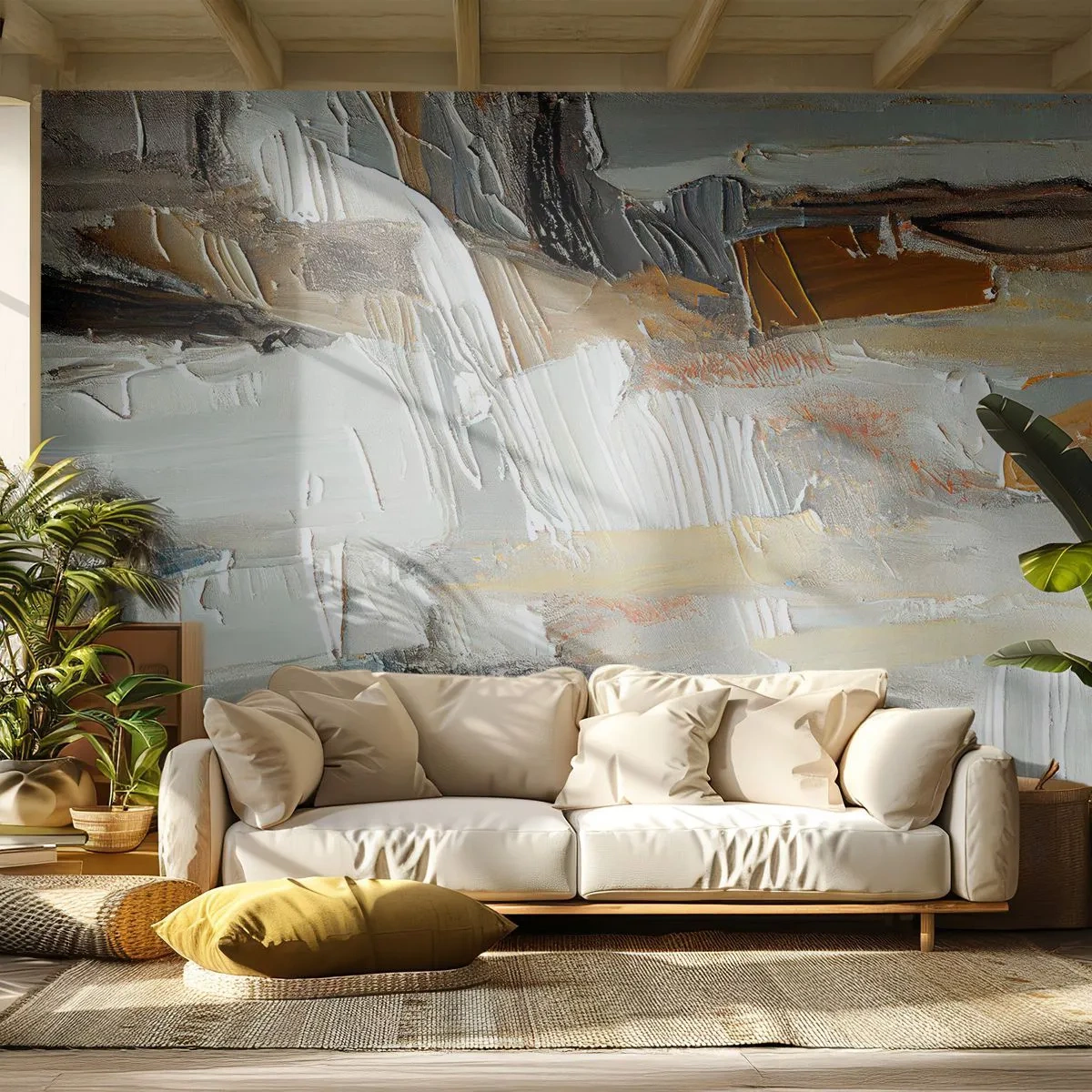 Papier Peint Photo Premium Sand - Couches colorées - Morceau, Peinture, Peinture - 200x140 cm