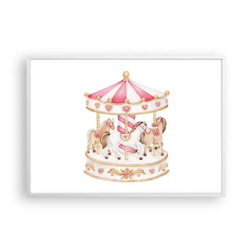 Affiche dans un cadre blanc - Poster - Le doux monde de l'enfance - 100x70 cm