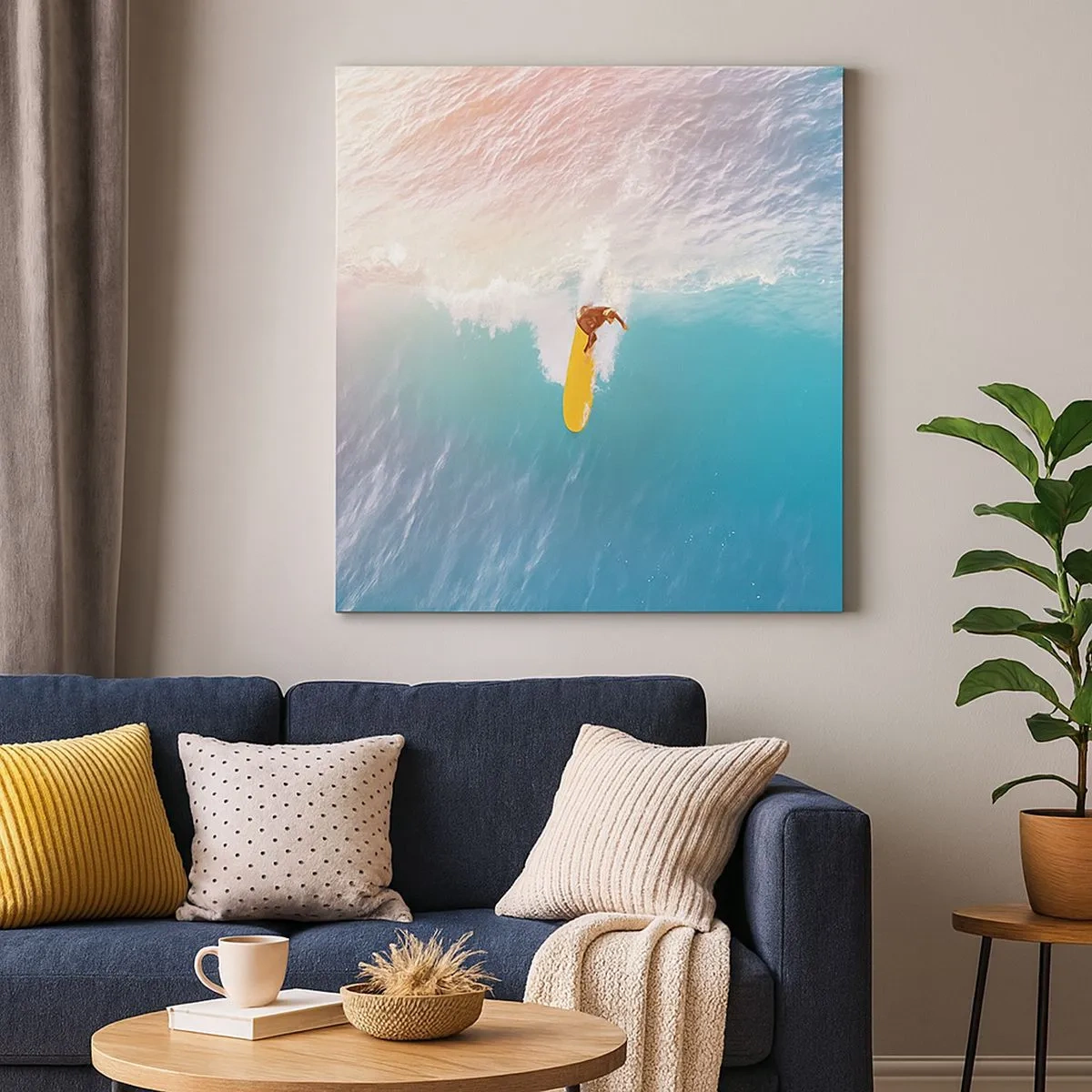 Impression sur toile - Image sur toile - Le cavalier de l'océan - 30x30 cm