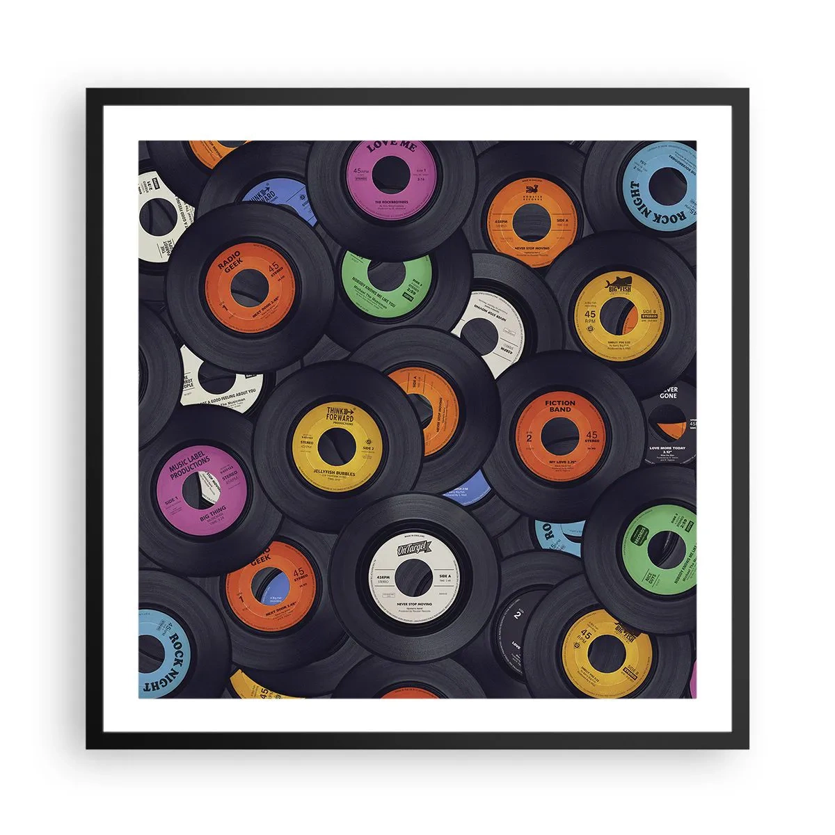 Affiche dans un cadre noir - Poster - Couleurs des classiques - 60x60 cm