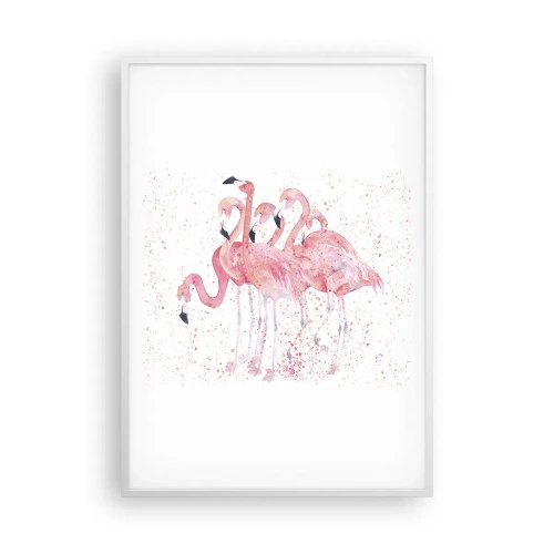 Affiche dans un cadre blanc - Poster - Ensemble rose - 70x100 cm