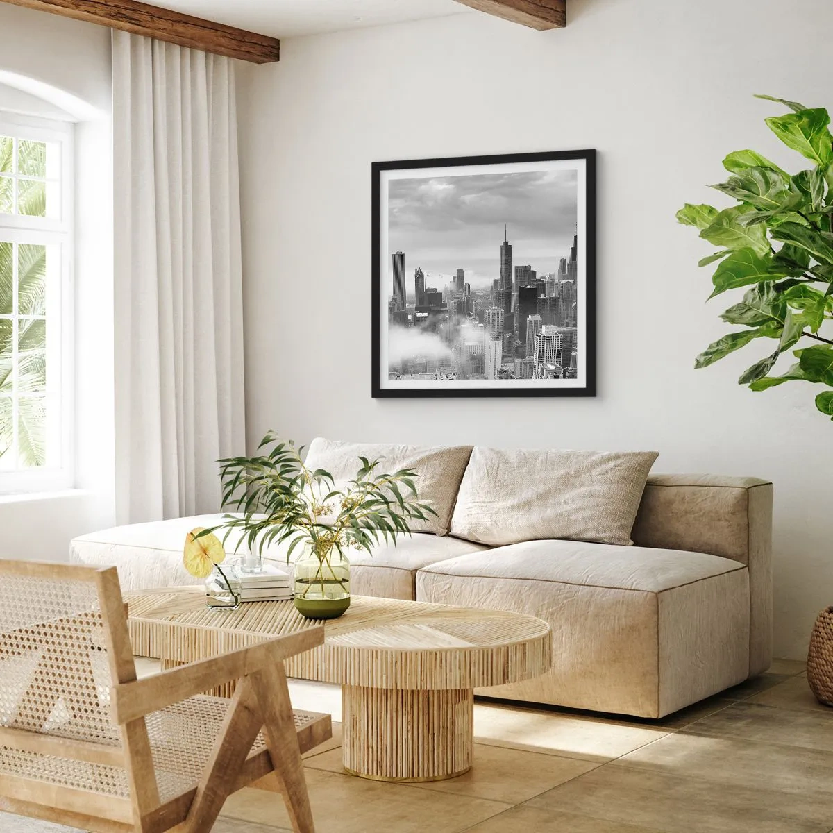 Affiche dans un cadre noir - Poster - Paysage américain - 50x50 cm