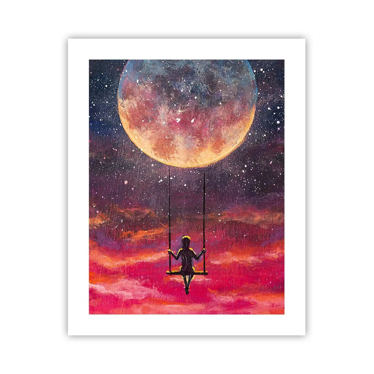 Affiche - Poster - Se balancer dans les nuages - 40x50 cm