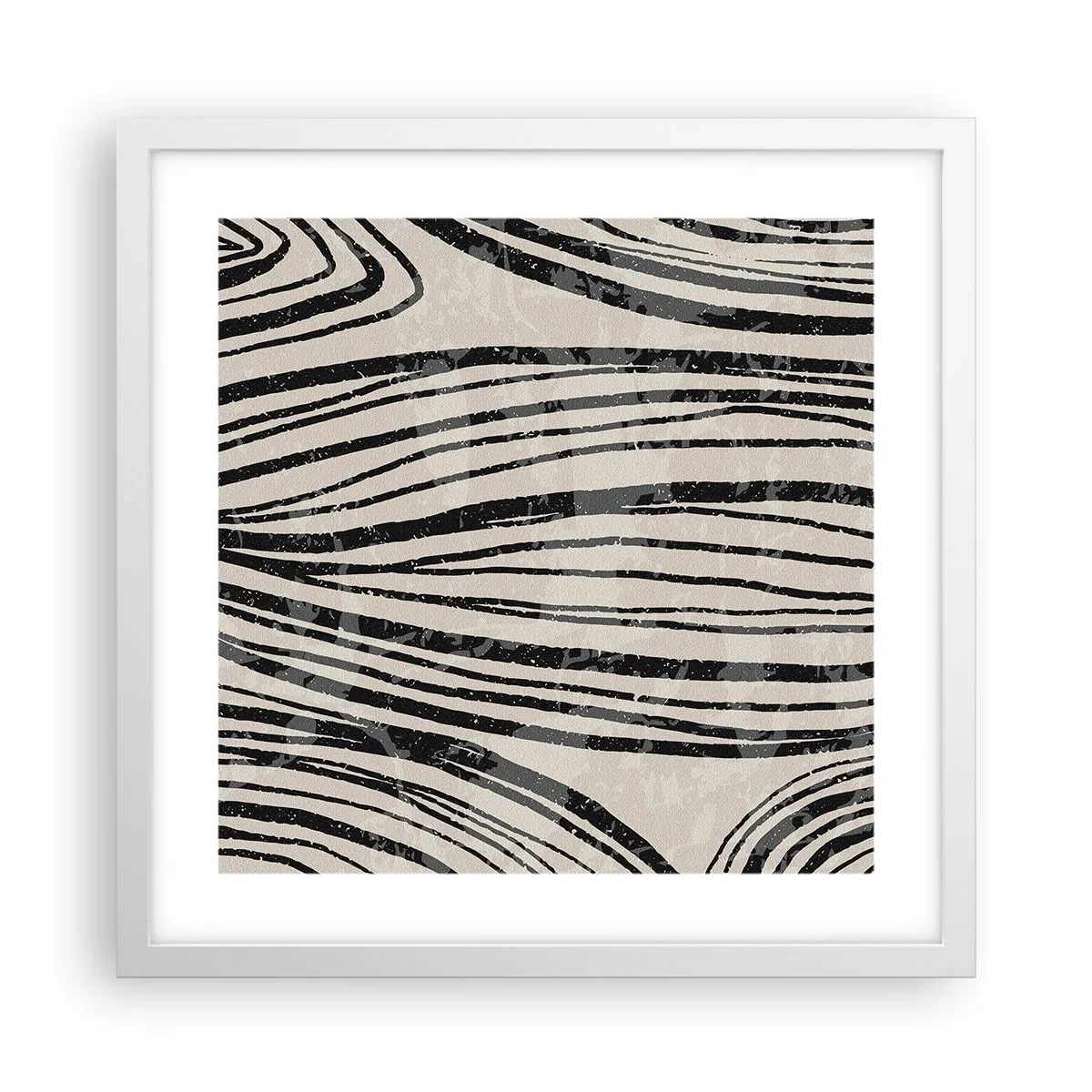 Affiche dans un cadre blanc - Poster - Ligne de marécage - 40x40 cm