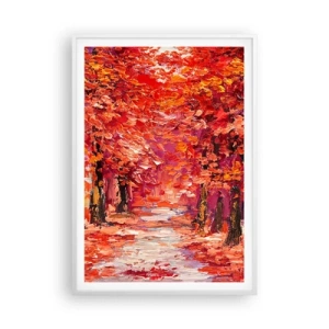 Affiche dans un cadre blanc - Poster - Impression d'automne - 70x100 cm