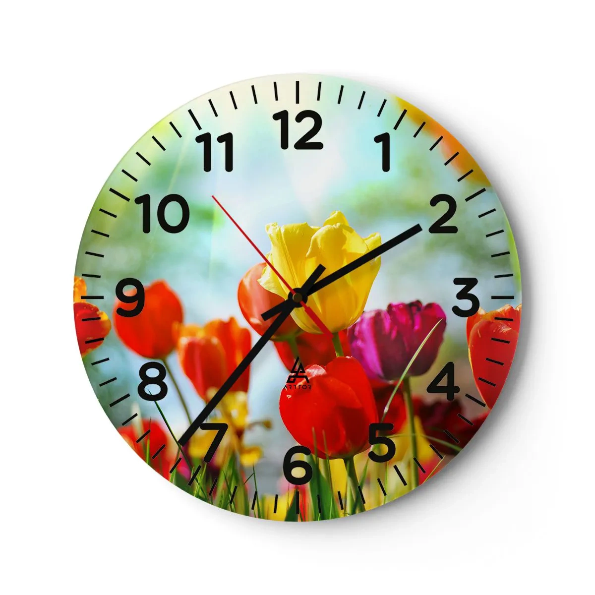 Horloge murale - Pendule murale - Toutes les couleurs du soleil - 40x40 cm