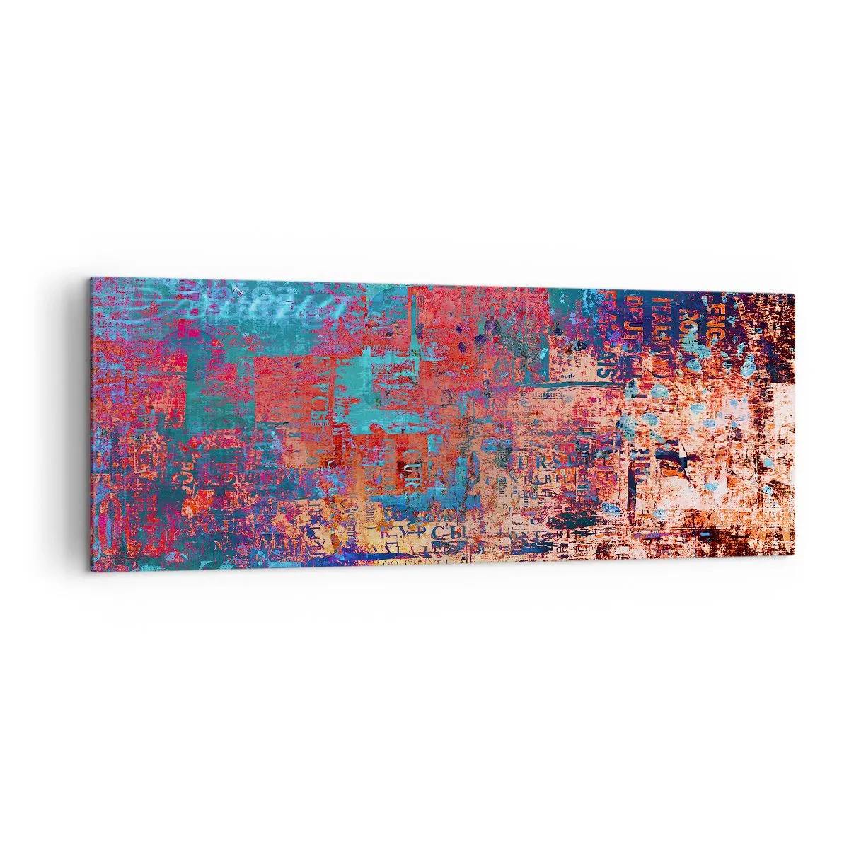 Impression sur toile - Image sur toile - Une composition abstraite avec un mélange de couleurs intenses. - 140x50cm - Mémoire et oubli - Décoration murale moderne pour le salon et la chambre ARTTOR